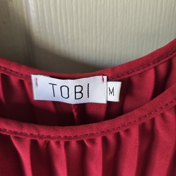 Tobi Babydoll Pleated Cami Top Size M Red Sleveless Y2k Fairycore 90s - Picture 7 of 9